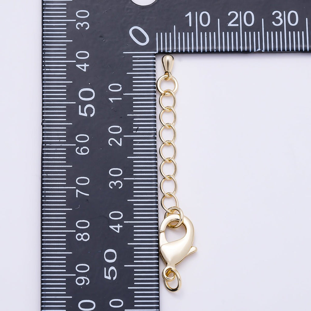 16K Gold Filled 15mm Minimalist Lobster Claw Clasps 1 Inch Teardrop Chain Extender | Findings-00495 by DLUXCA