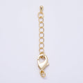 16K Gold Filled 15mm Minimalist Lobster Claw Clasps 1 Inch Teardrop Chain Extender | Findings-00495 by DLUXCA