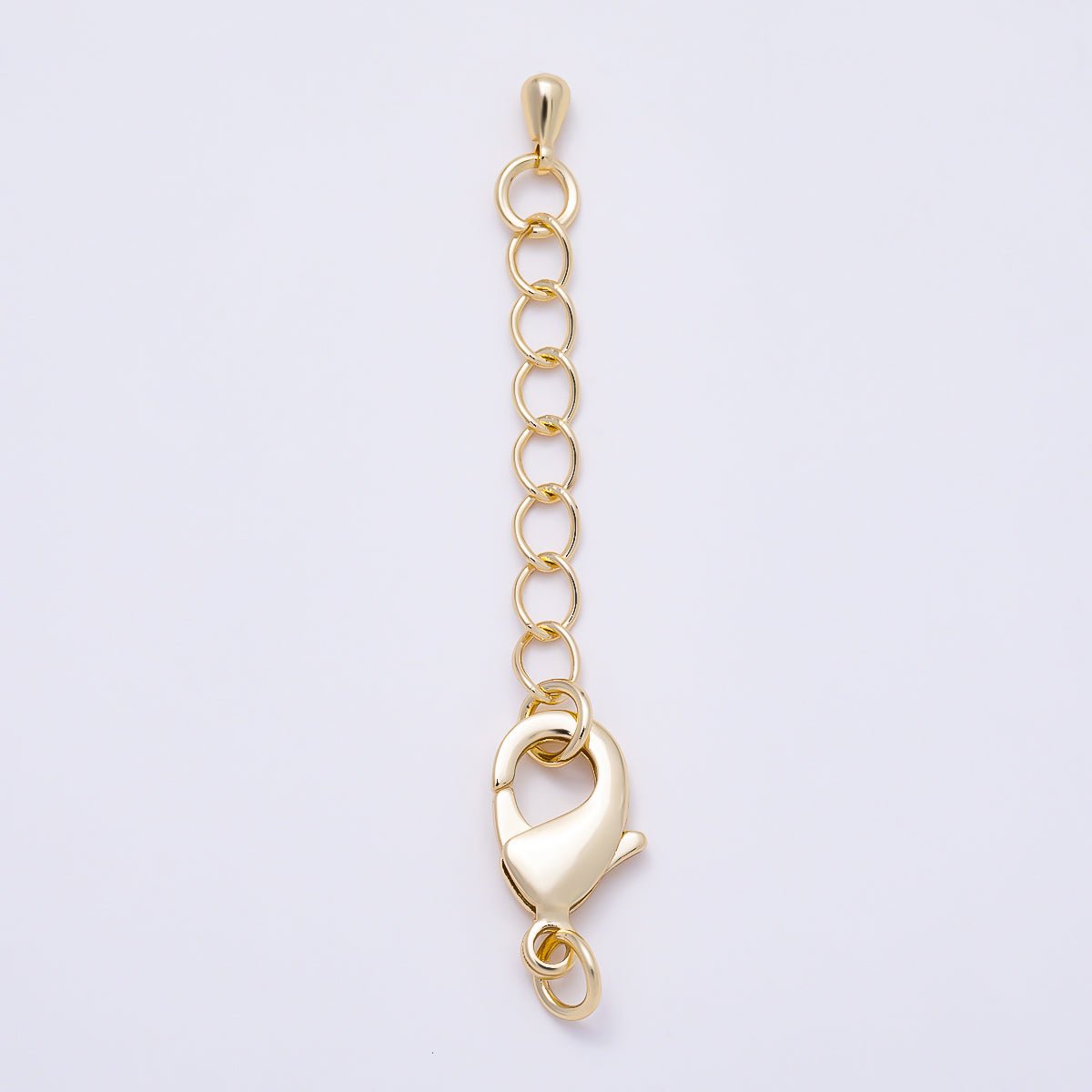16K Gold Filled 15mm Minimalist Lobster Claw Clasps 1 Inch Teardrop Chain Extender | Findings-00495 by DLUXCA