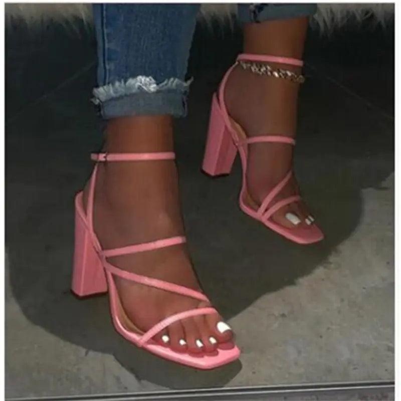Fashion Women's Sandals and Slippers with Thick Heel by Trendy Attic Store01