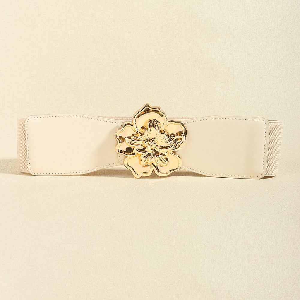 Flower Alloy Buckle Elastic Belt by Wild and Free Boutique