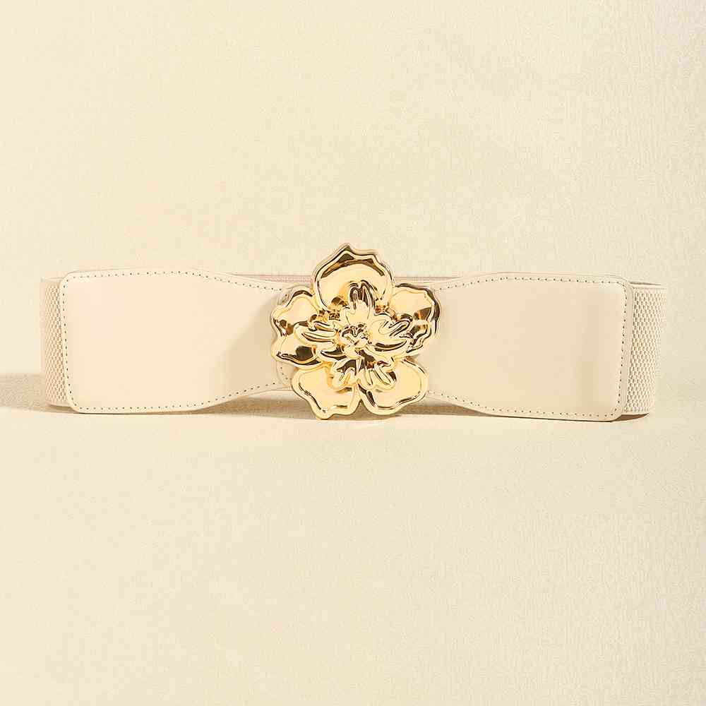 Flower Elegance Alloy Buckle Elastic Belt – Stylish Floral Design See size chart under “more details” by The Fashion Celestial