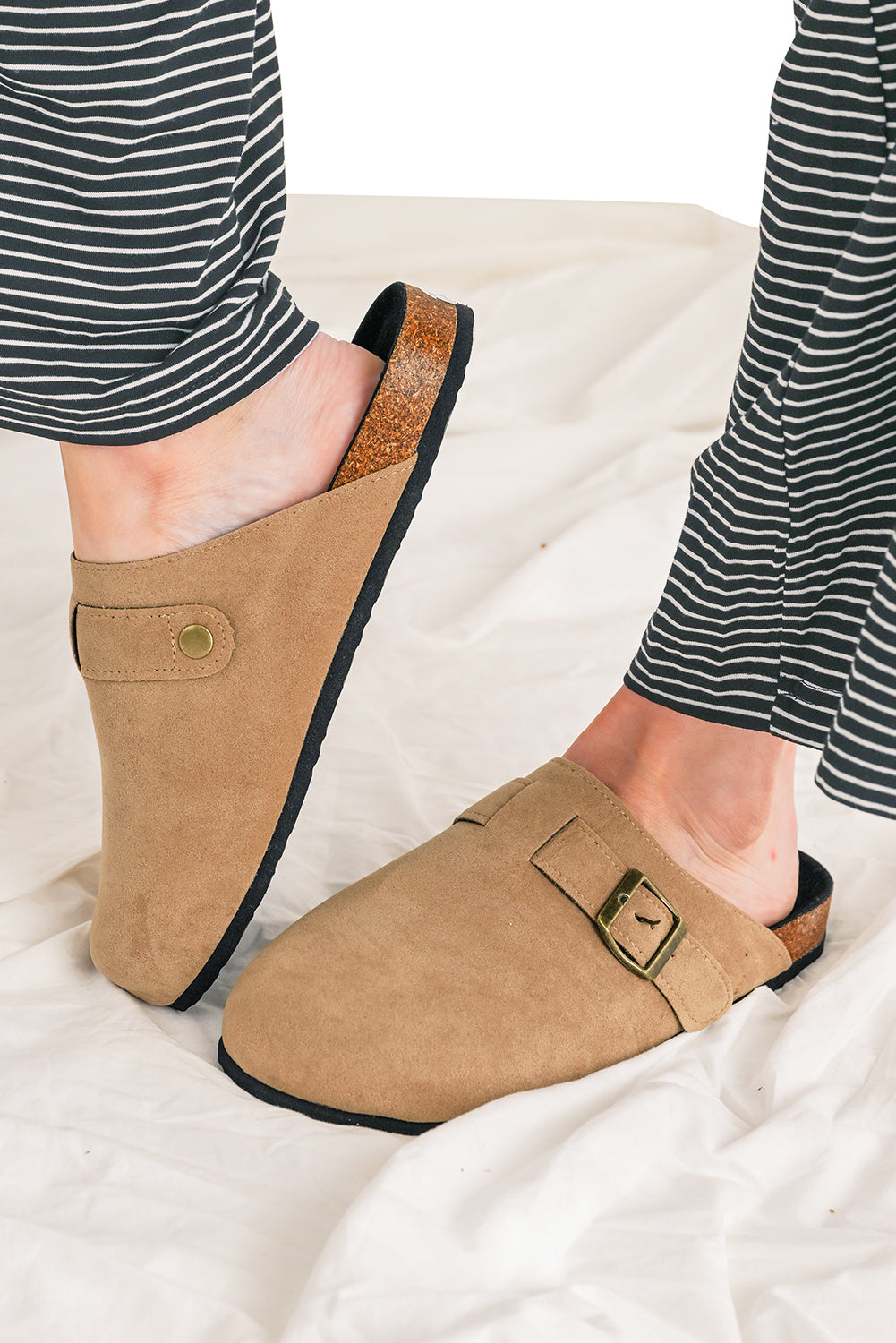 Light French Beige Slip On Corky Platform Shoes by Wild and Free Boutique
