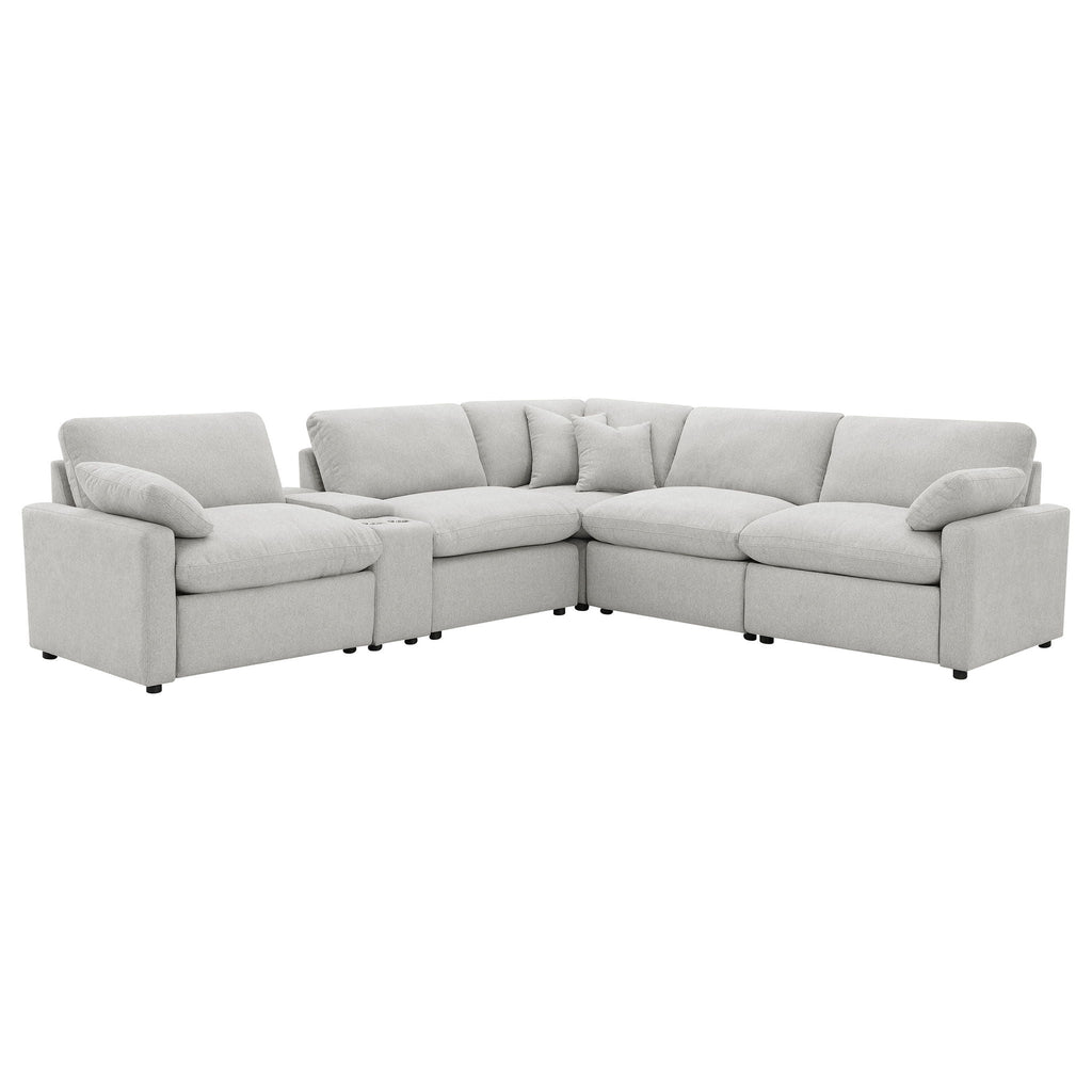 Collins 6-piece Modular Power Reclining Sectional Grey by Unique Piece Furniture