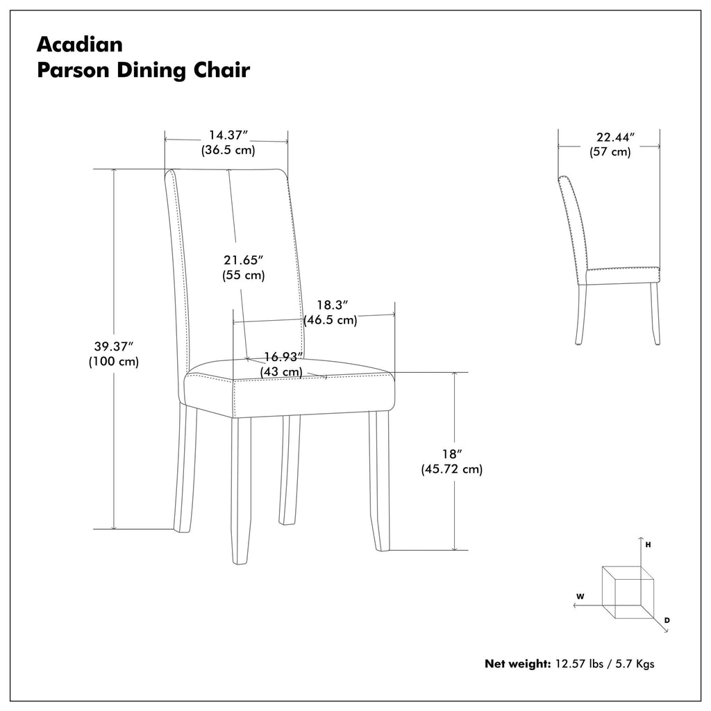 Acadian - Parson Dining Chair (Set of 2) - Tanners Brown by Unique Piece Furniture