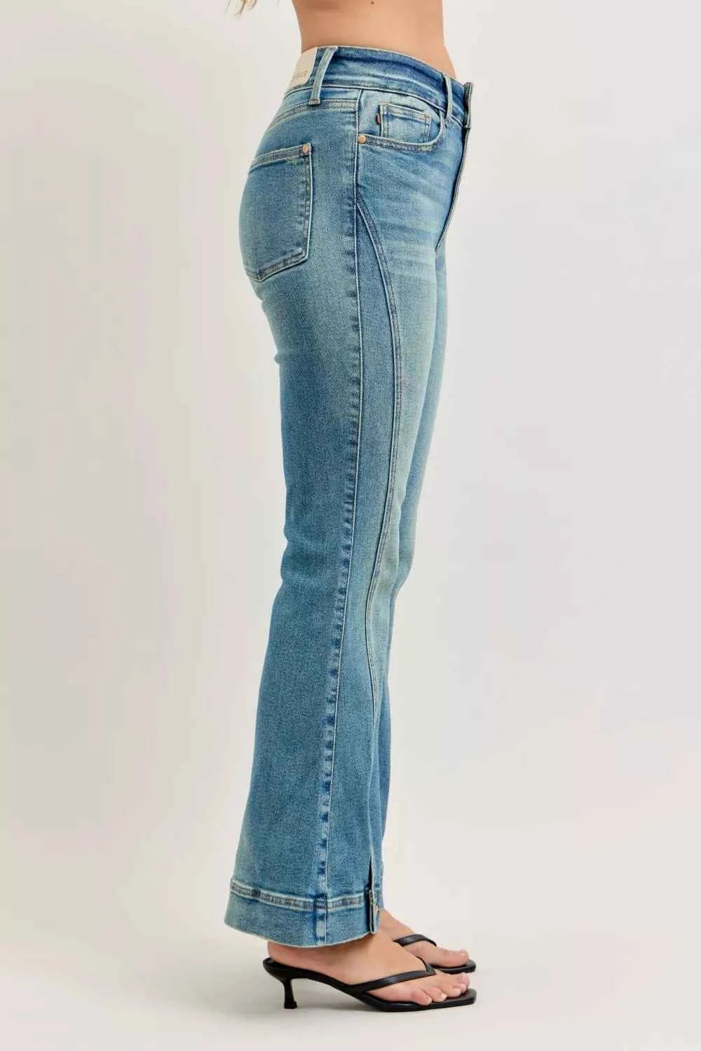 Judy Blue High Waist Vintage Wash Flare Jeans by Wild and Free Boutique