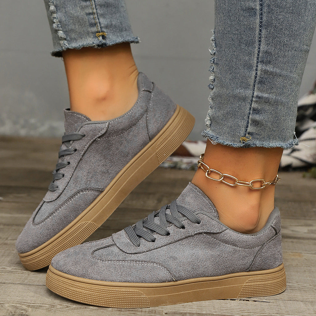 Women’s Round Toe Elegant Student Casual Lace-Up Shoes by FitiqueFit