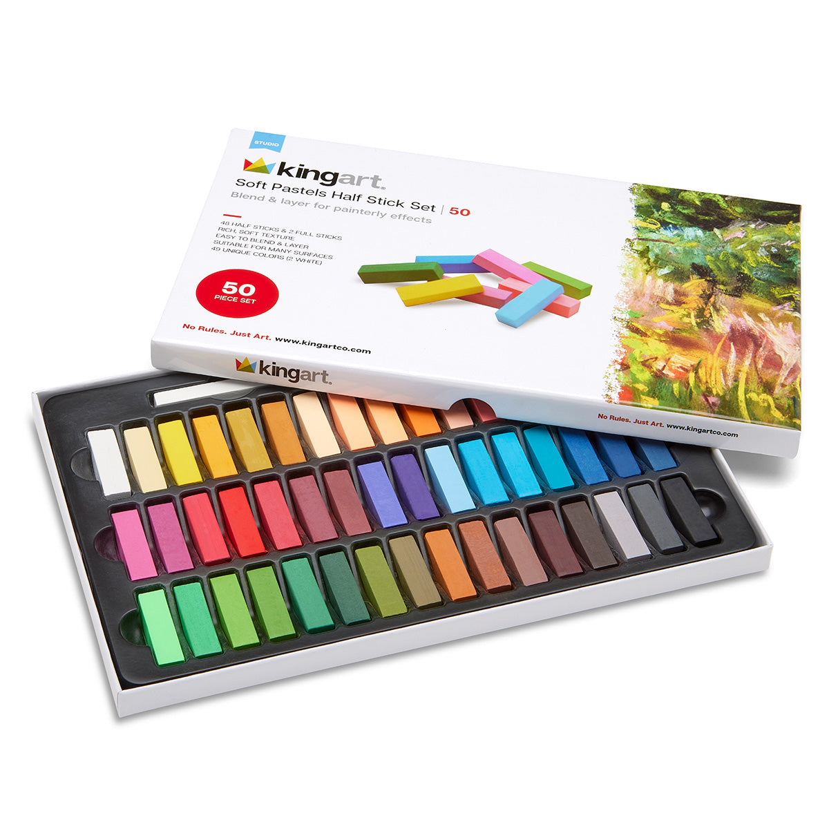 Soft Square Pastels Half Sticks 50 pc by KINGART