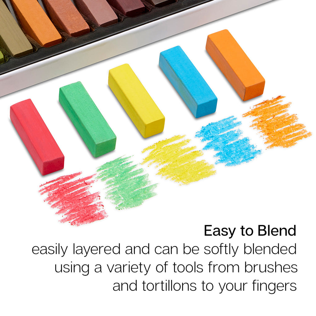 Soft Square Pastels Half Sticks 50 pc by KINGART