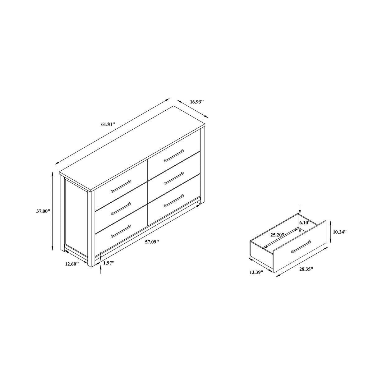 Avery - Dresser, Spacious Drawers, Block Feet - Beige by Unique Piece Furniture