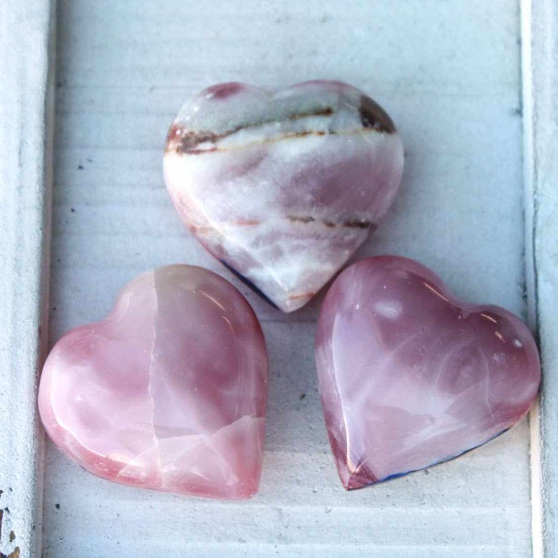 Pink Onyx Heart Crystal – 1.5" Polished Stone for Love, Healing & Décor by Sacred Crystals