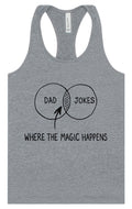 Dad Jokes Venn Diagram Women's Racerback Tank by As You Wish Apparel