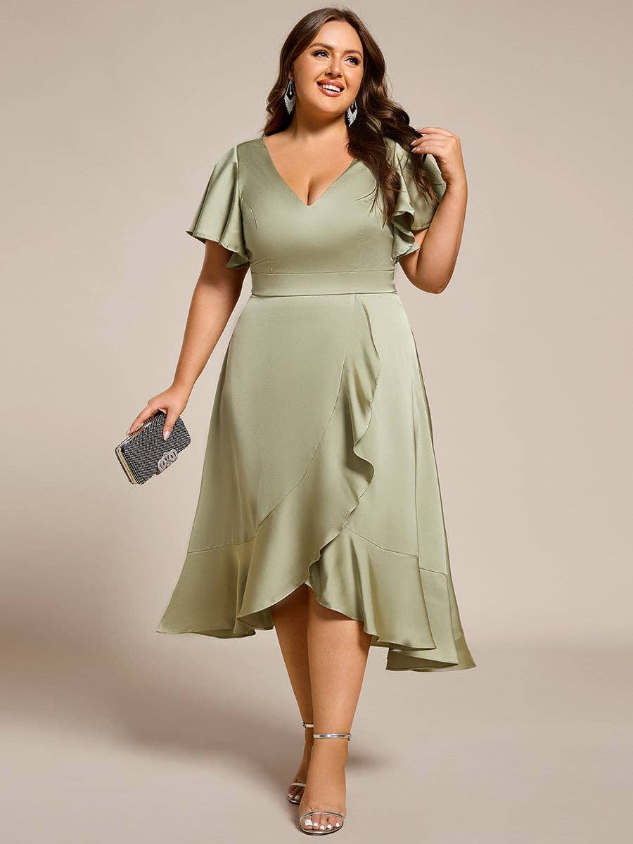 Elegant Satin Midi Dress by SLATE Boutique & Gifts