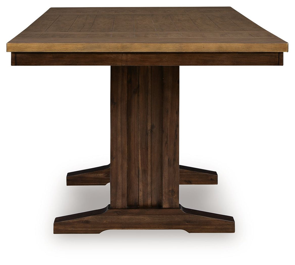 Rylandeen - Rectangular Dining Room Counter Height Extension Table - Light Brown / Dark Brown by Unique Piece Furniture