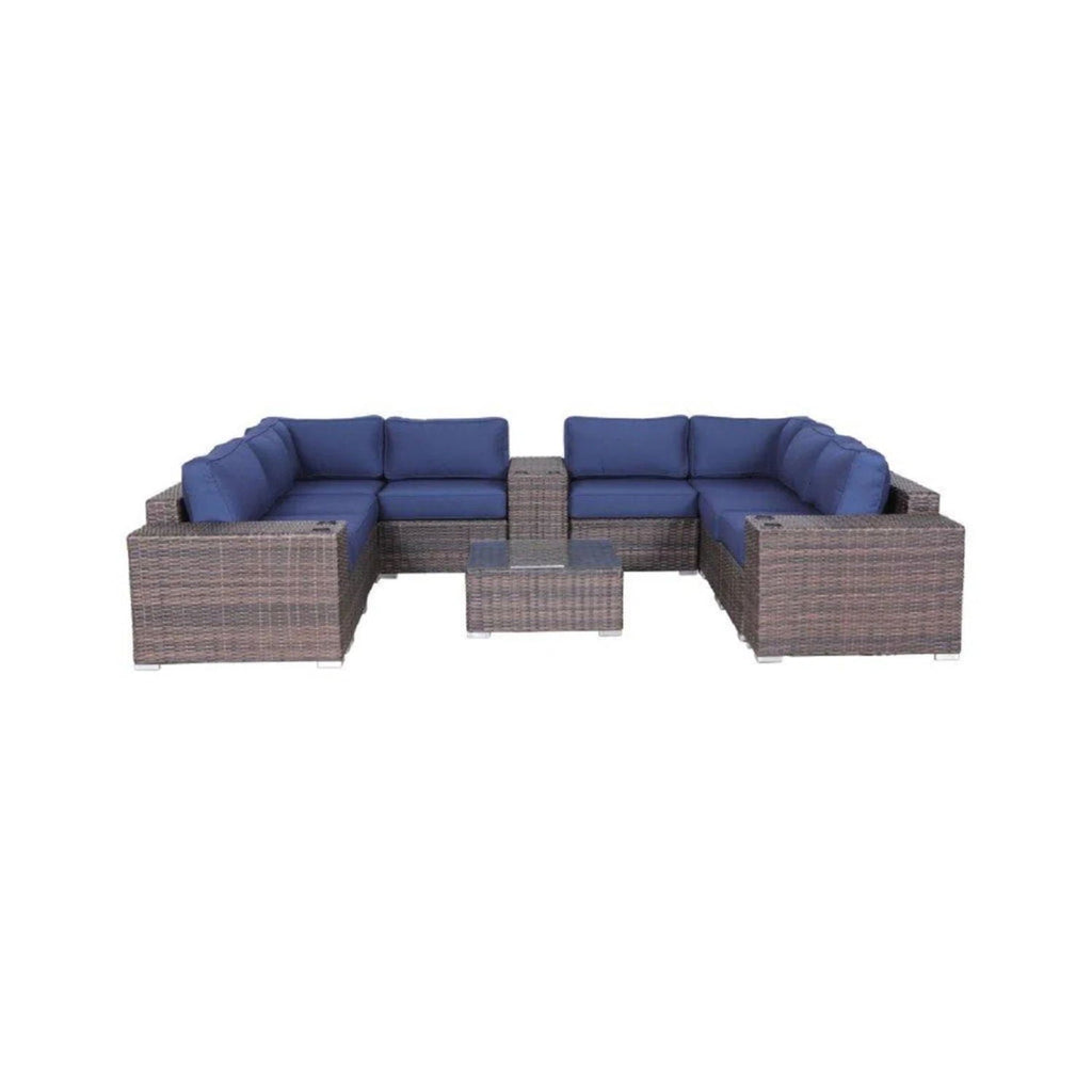 Modern Patio Rattan Sectional Set With Cushions by Unique Piece Furniture