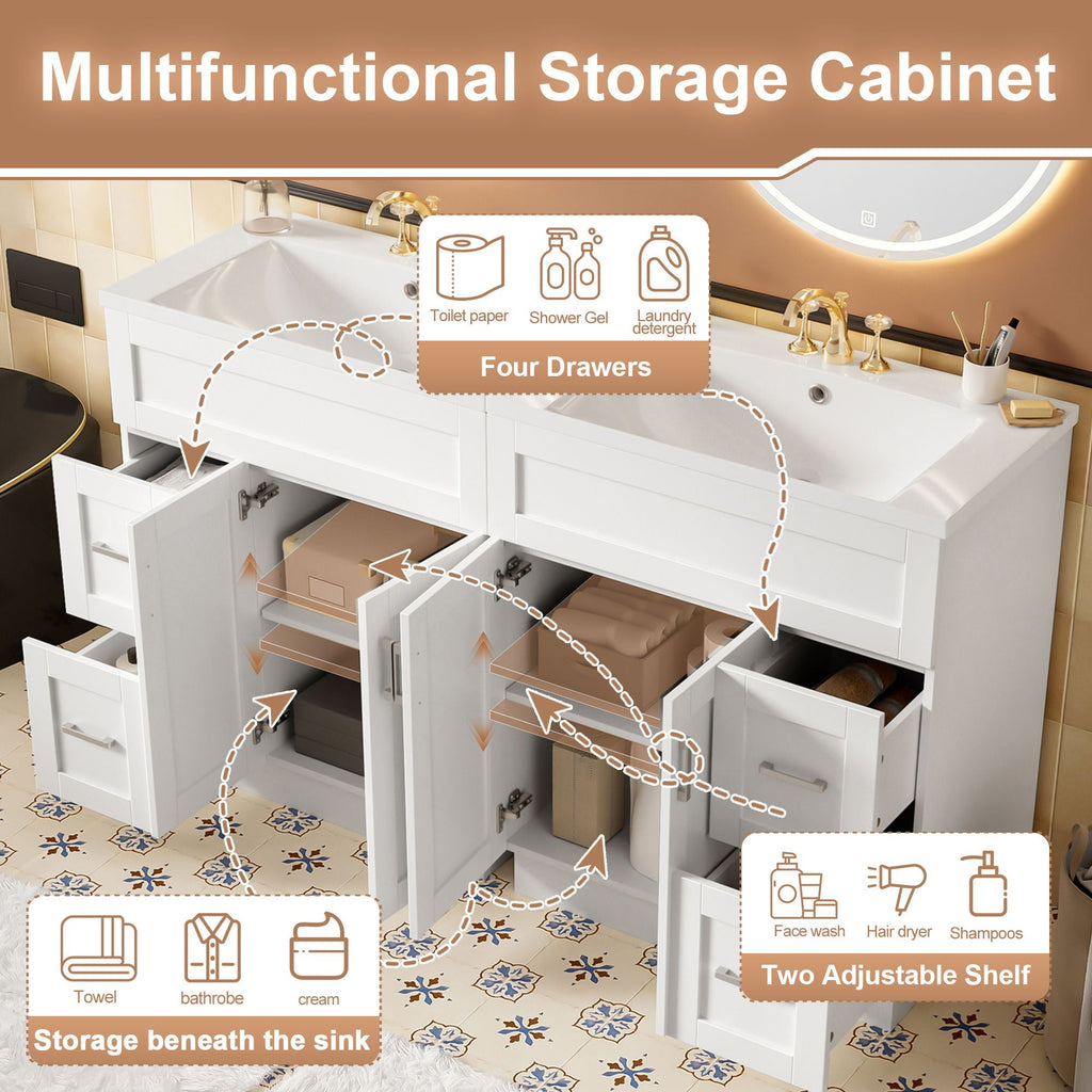 Bathroom Vanity With 2 Doors, 2 Drawers, Adjustable Shelf, Hidden Slides & Soft Close Hinges by Unique Piece Furniture