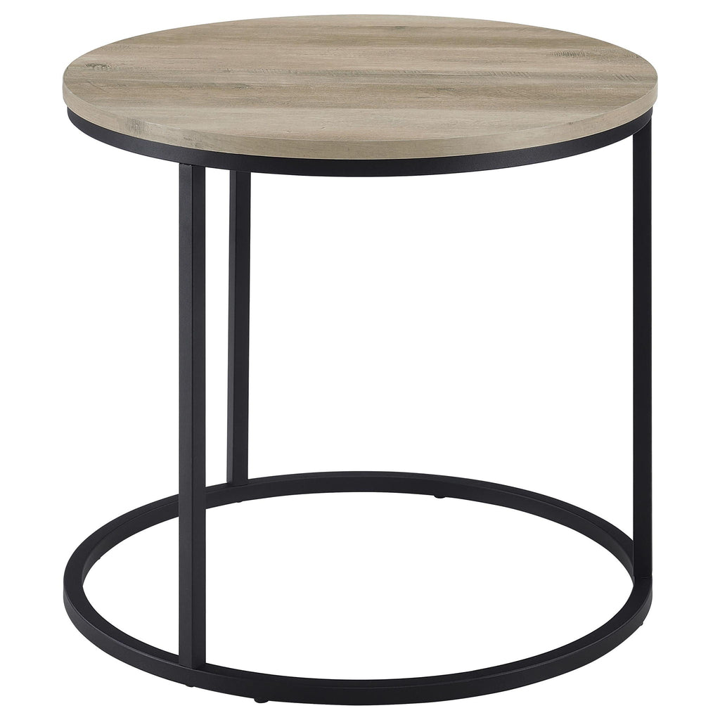 Lainey Round Occasional Side End Table Distressed Pine by Unique Piece Furniture