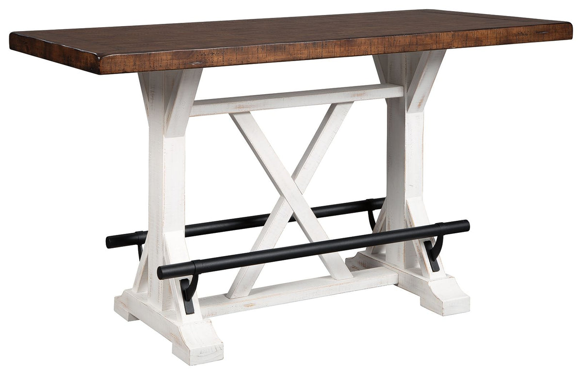 Valebeck - Rectangular Dining Room Counter Table - White / Brown by Unique Piece Furniture