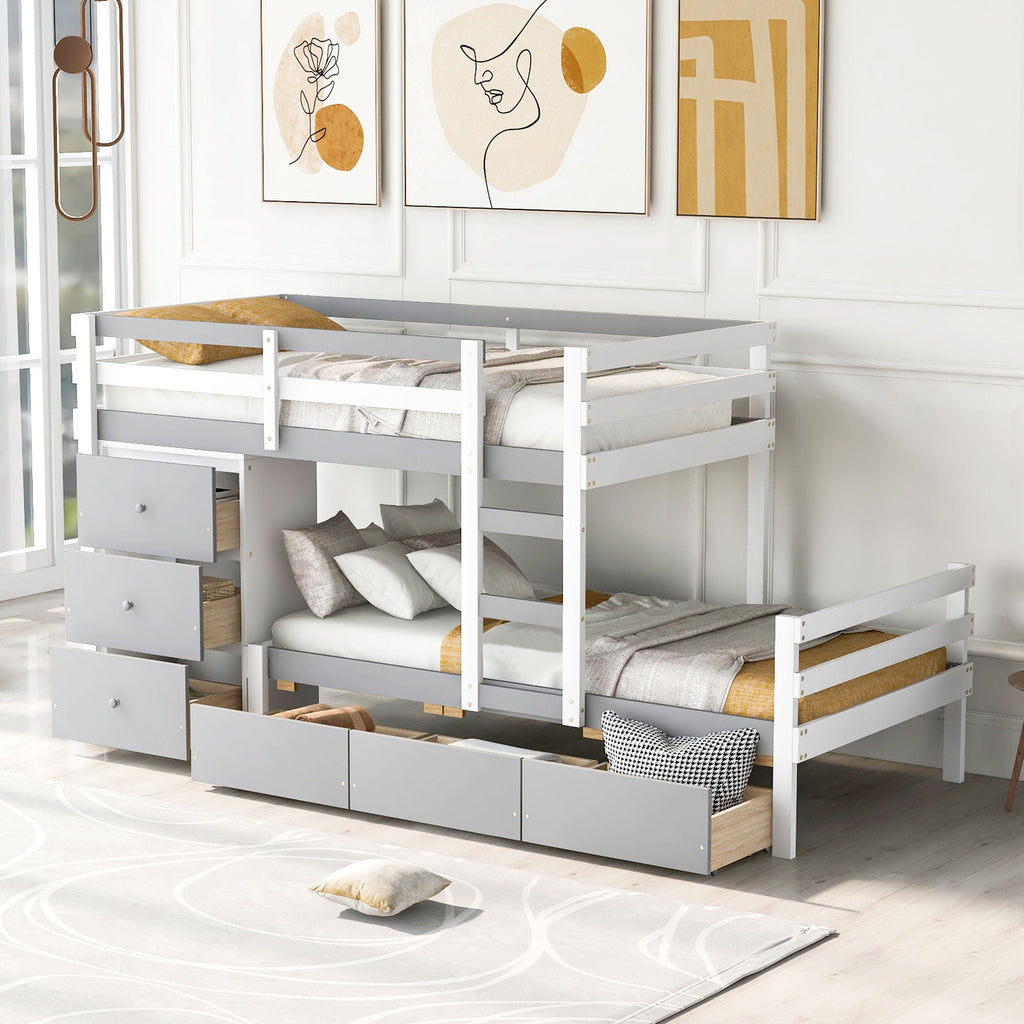 Loft Bunk Bed With Drawers And Ladder by Unique Piece Furniture