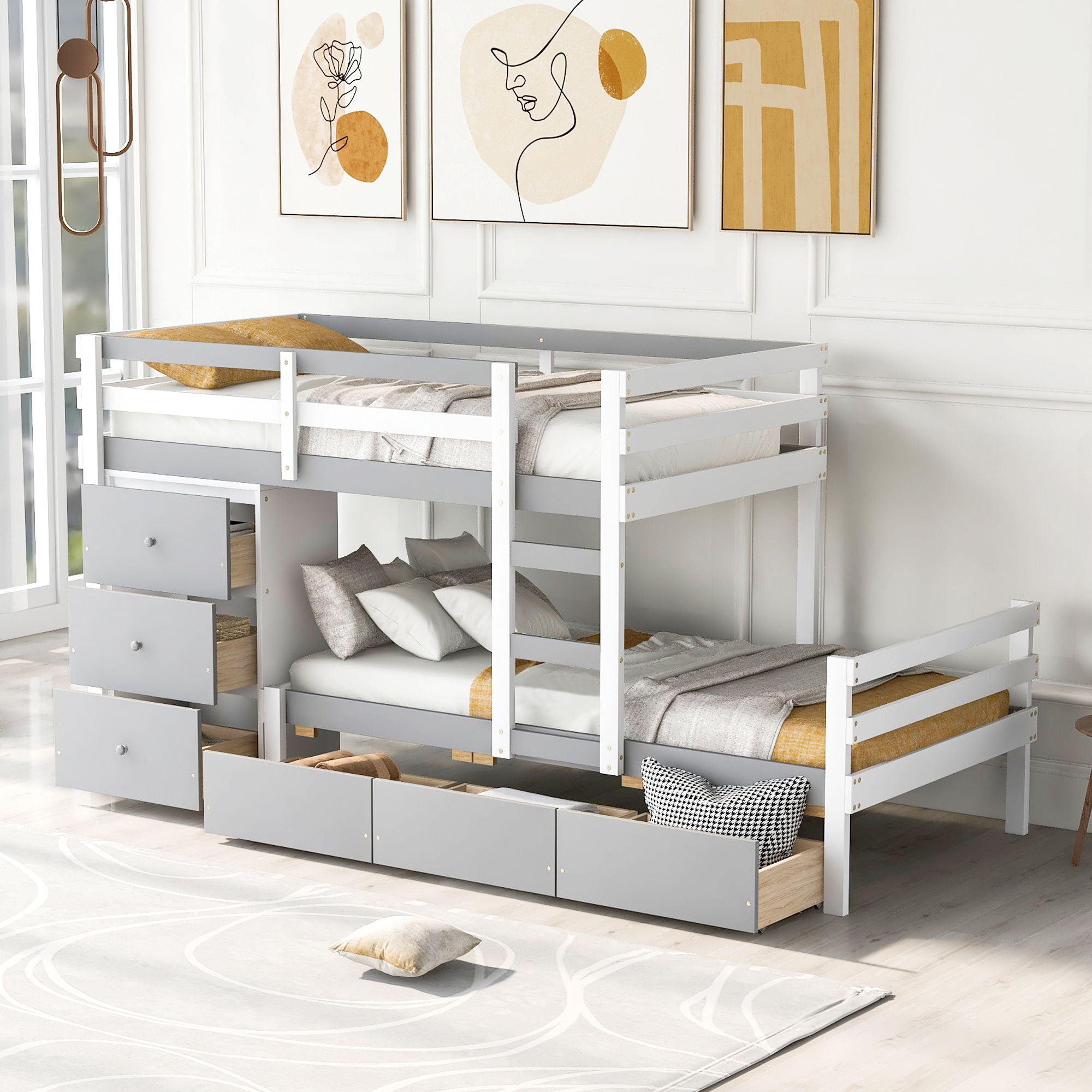 Loft Bunk Bed With Drawers And Ladder by Unique Piece Furniture