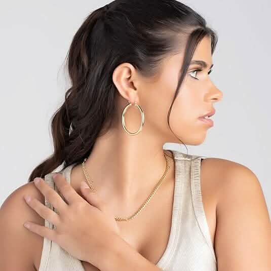 S925 50mm Solid Hoop Earrings for Women by DailySale