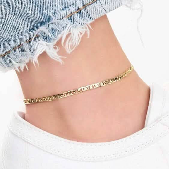 18K Gold Flat Marina Link Anklet for Women by DailySale