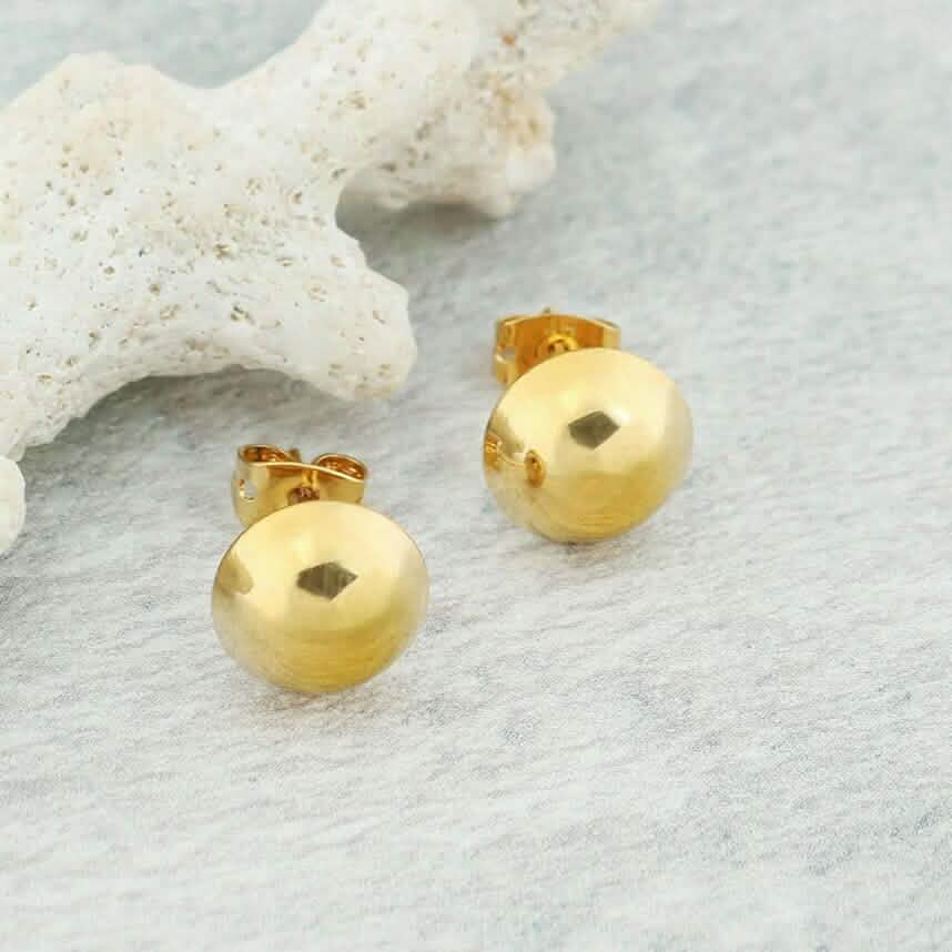 18K Gold Half Ball Stud Earrings by DailySale