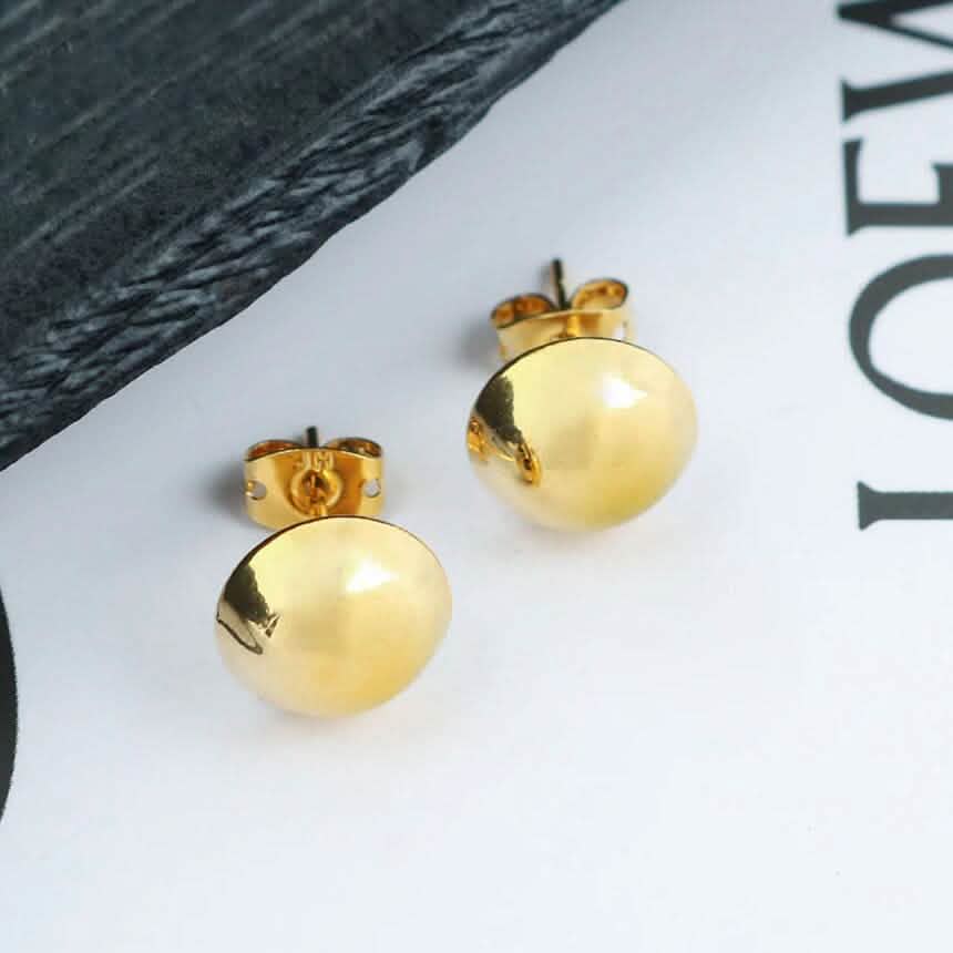 18K Gold Half Ball Stud Earrings by DailySale