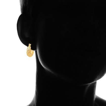 18k Gold Plated Carved Hoop Earrings by DailySale