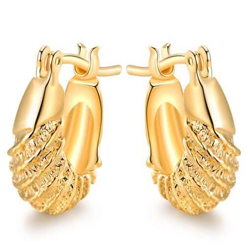 18k Gold Plated Carved Hoop Earrings by DailySale