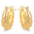 18k Gold Plated Carved Hoop Earrings by DailySale