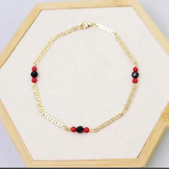 18k Gold Plated Mariner Azabachi Ankle Bracelet by DailySale