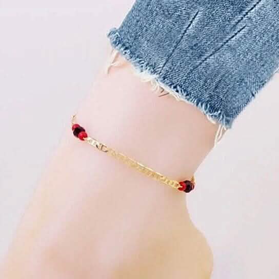 18k Gold Plated Mariner Azabachi Ankle Bracelet by DailySale