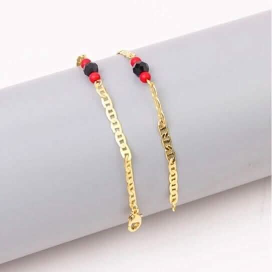 18k Gold Plated Mariner Azabachi Ankle Bracelet by DailySale