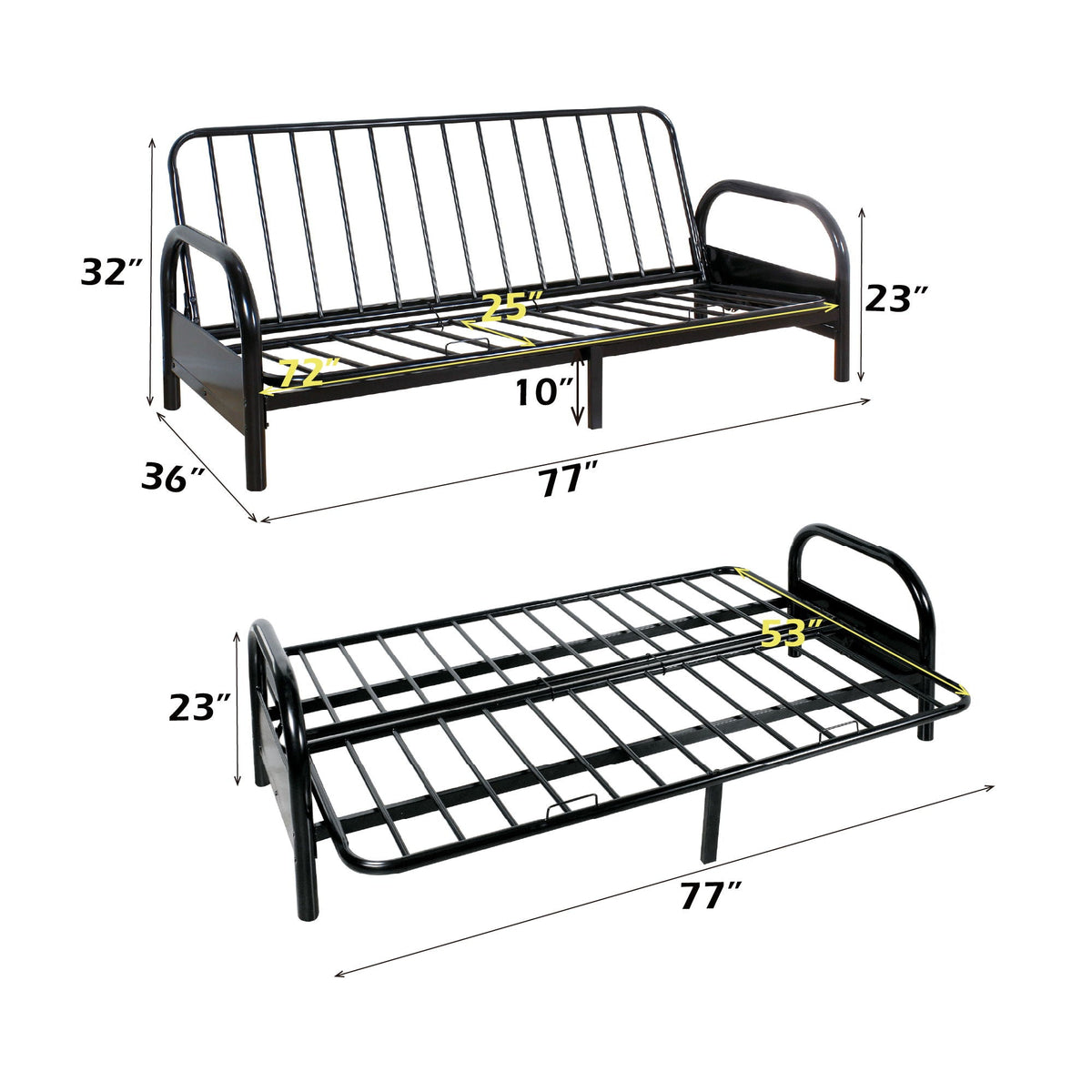 Alfonso - Adjustable Sofa Frame (Cushion Not Included) - Black by Unique Piece Furniture