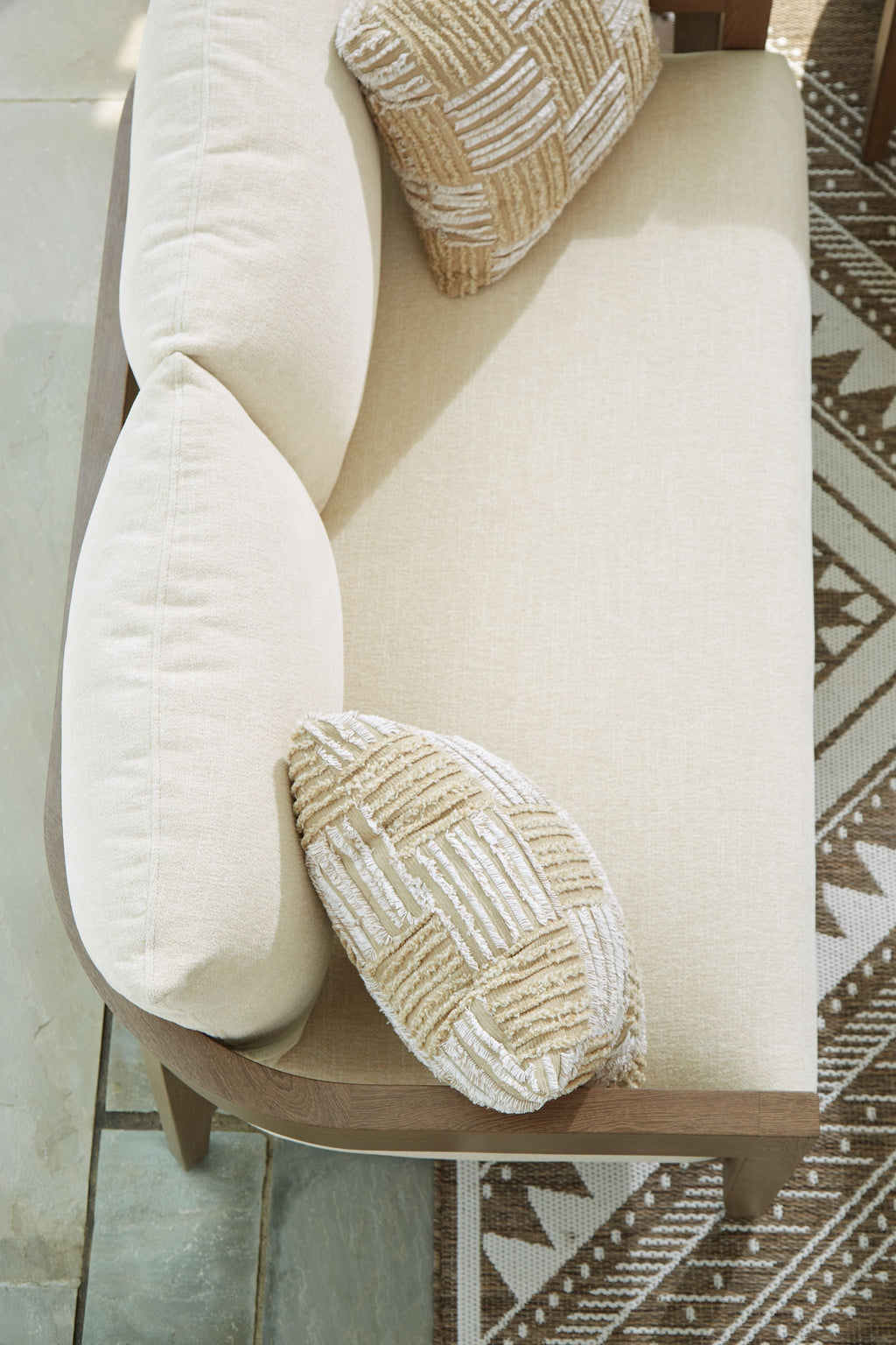 Serene Bay - Loveseat With Cushion - Dark Brown / White by Unique Piece Furniture
