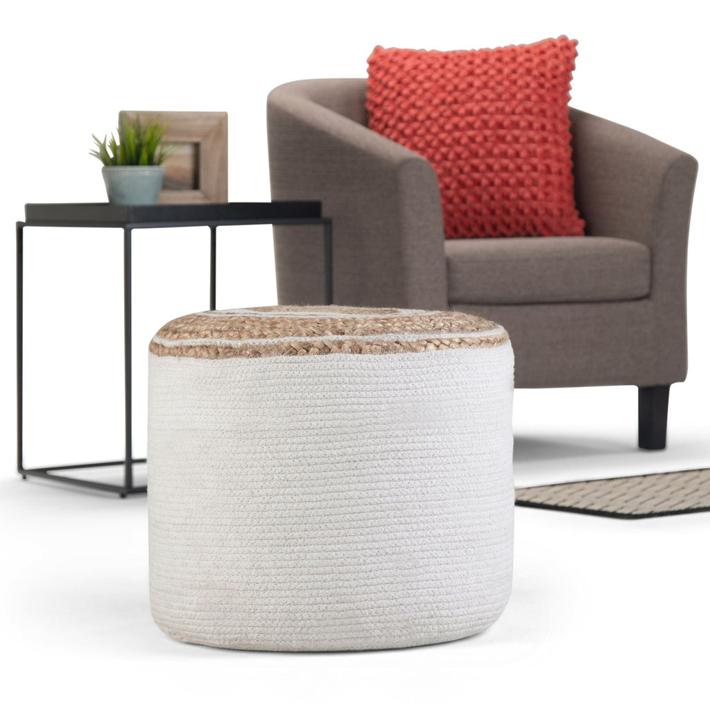 Serena - Handcrafted Round Braided Pouf by Unique Piece Furniture