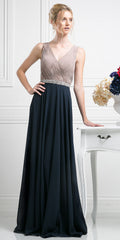 Cinderella Divine 1968 A-Line Chiffon Dress Pleated V Neck by DiscountDressShop