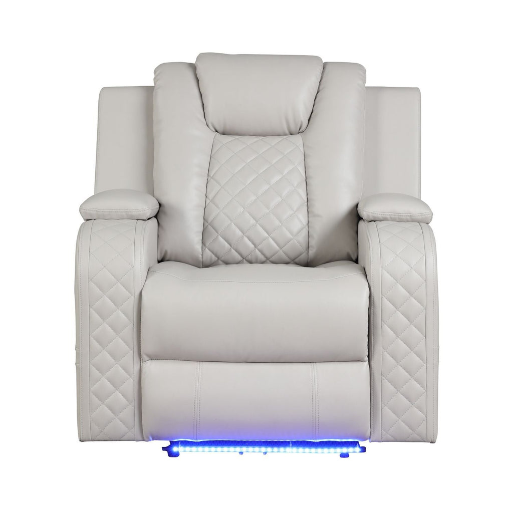 Benz - LED & Power Recliner Chair With Adjustable Headrest by Unique Piece Furniture
