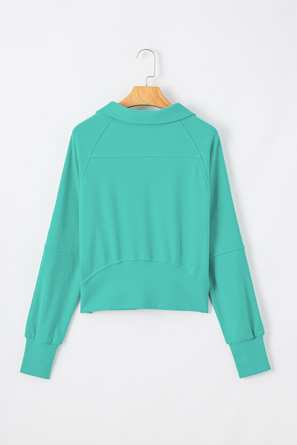 Smoke Green Quarter Zip Stand Neck Kangaroo Pocket Sweatshirt by Wild and Free Boutique