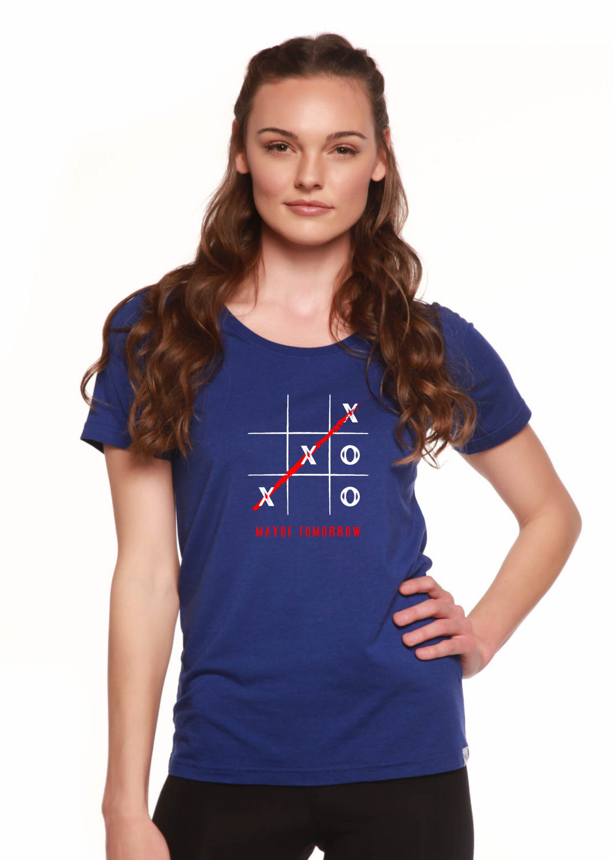 Maybe Tomorrow Women's Bamboo Sleeve Scoop Neck Graphic T-Shirt by Spun Bamboo