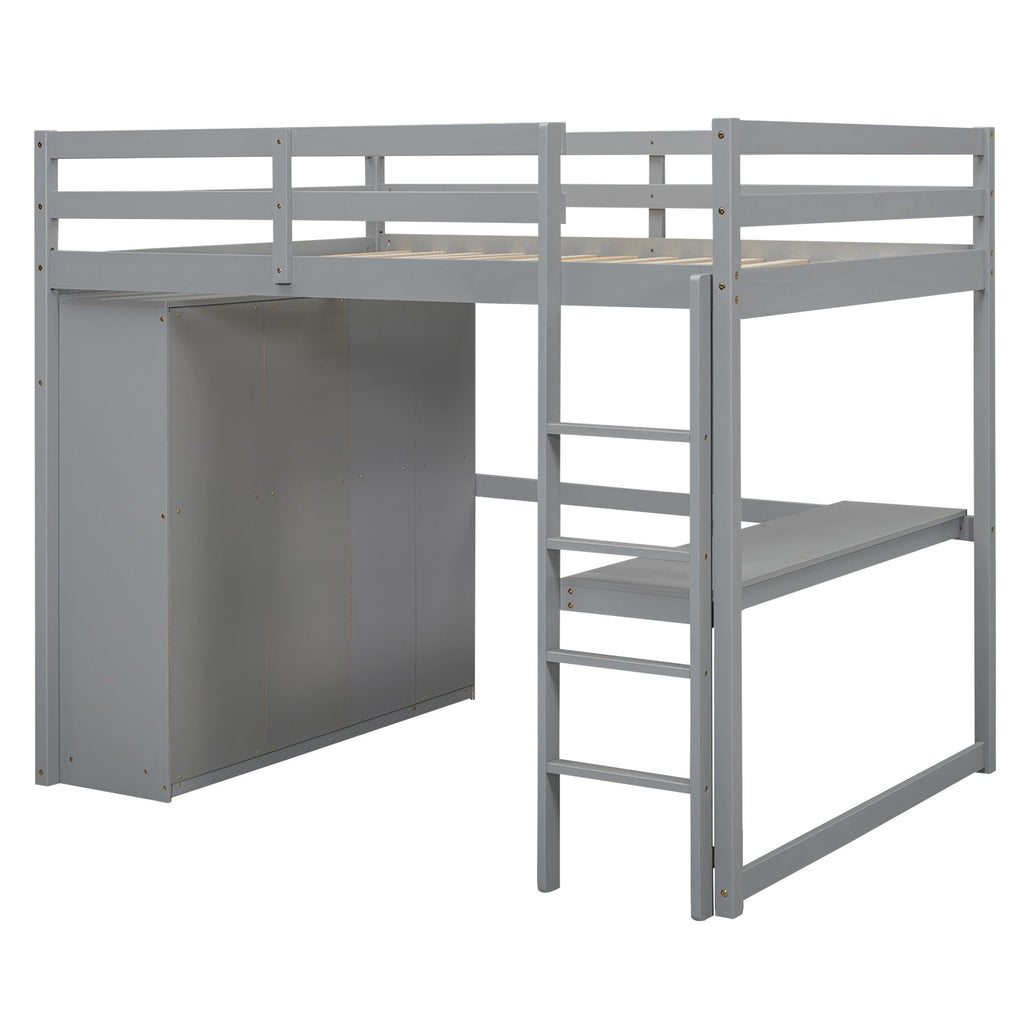 Loft Bed With Built In Wardrobe, Shelves And Drawers by Unique Piece Furniture