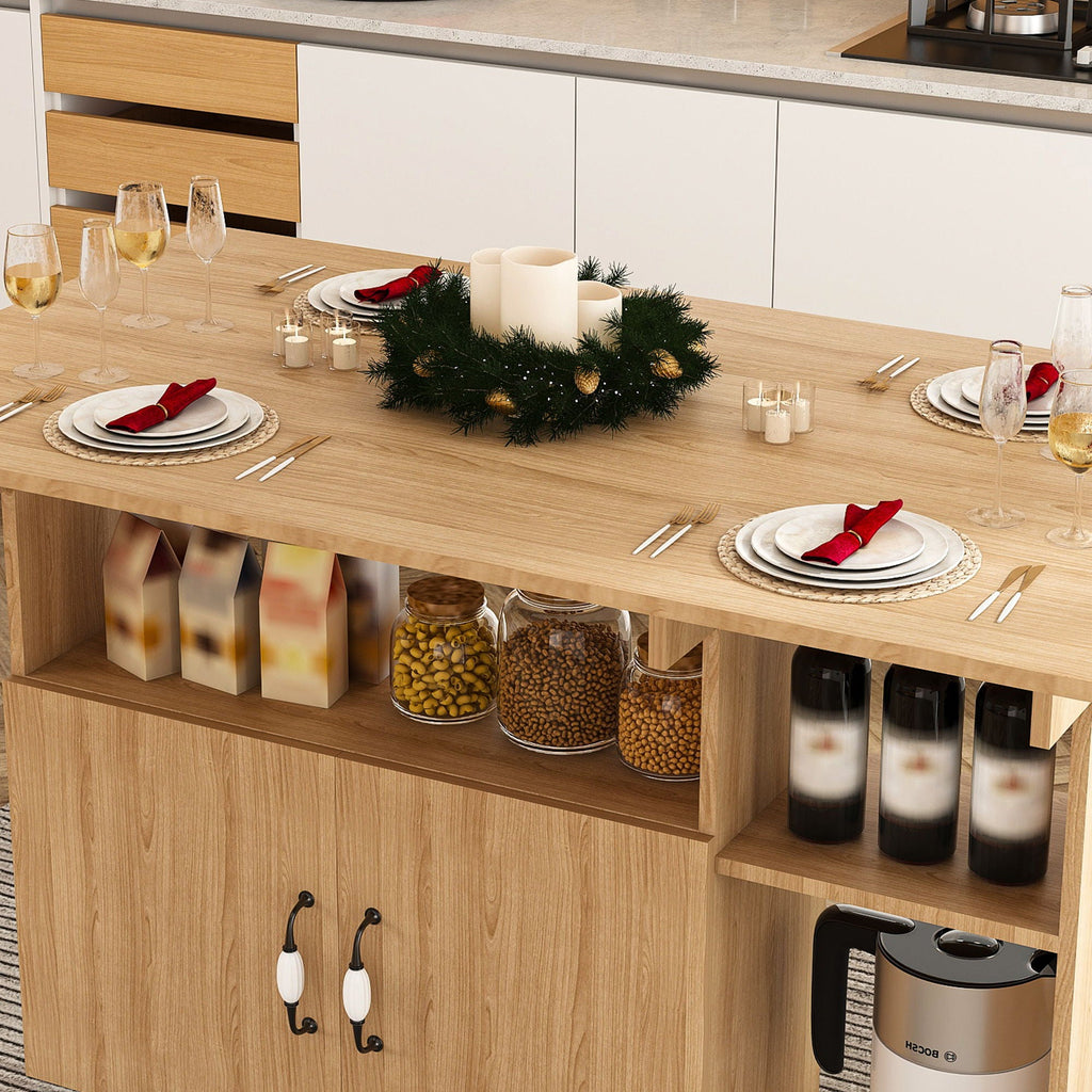 Multi Functional Folding Table With Storage Shelves And Wheels by Unique Piece Furniture