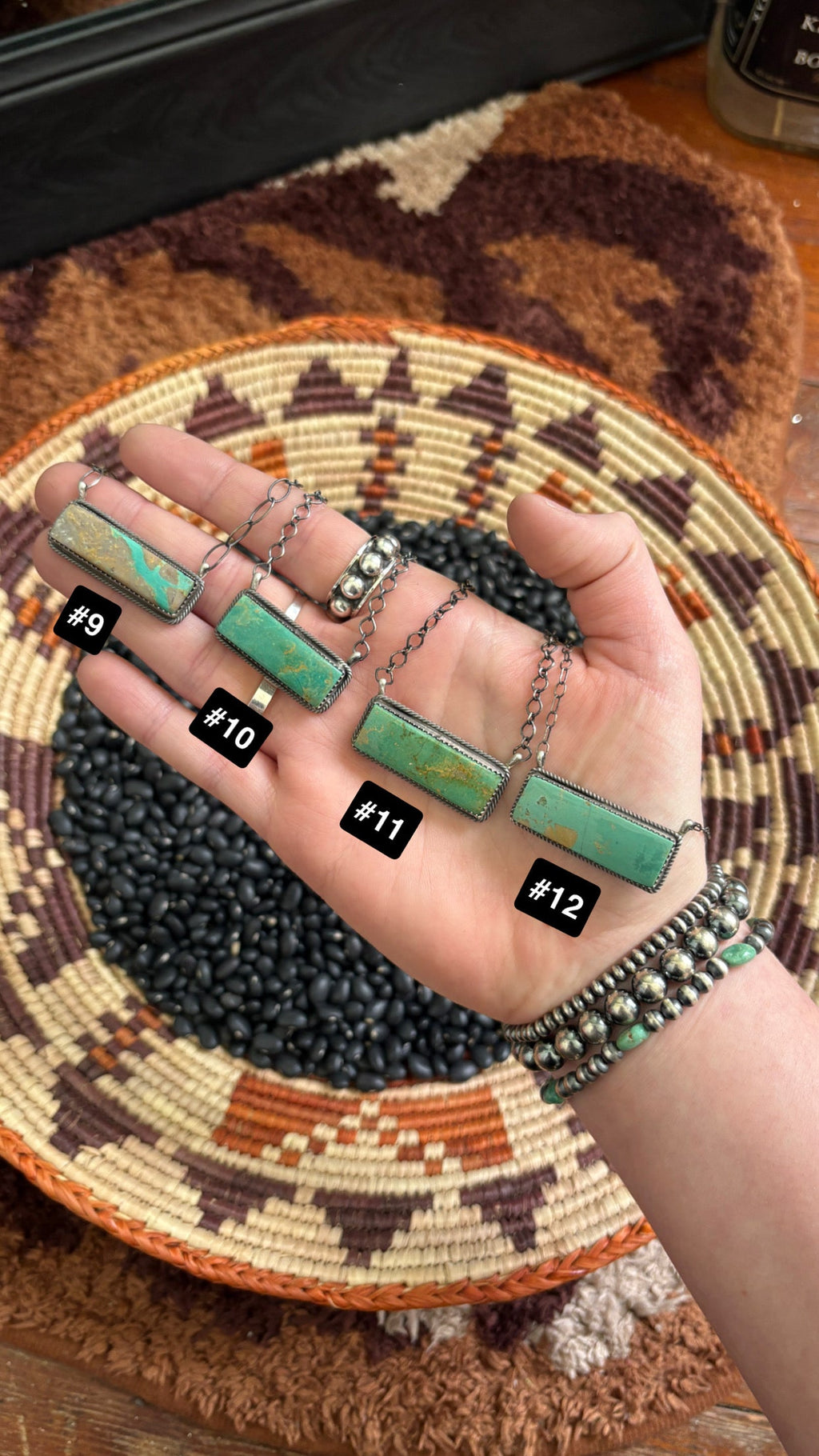 GREEN KINGMAN TURQUOISE BAR NECKLACE BY TIA LONG - LARGE by The Sterling Spur