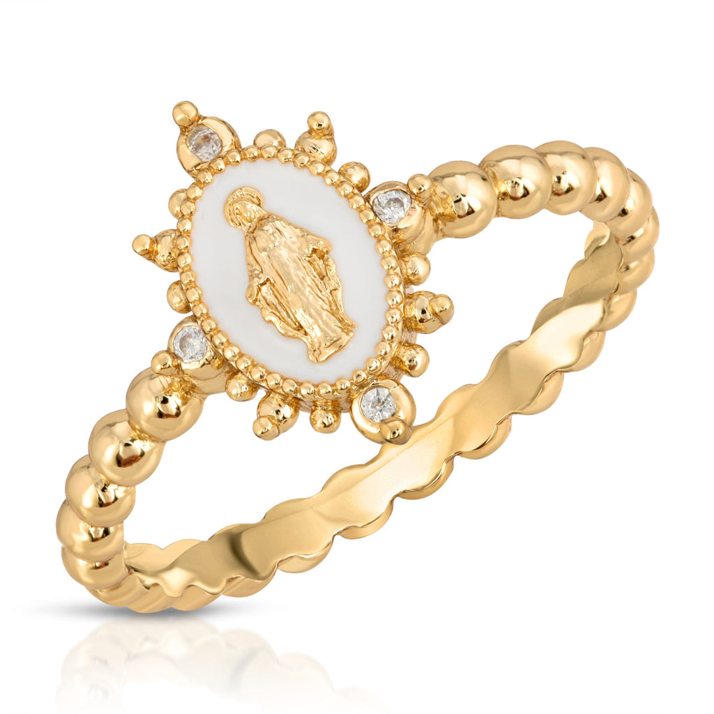 Lady Lourdes Ring - White by Joy Dravecky