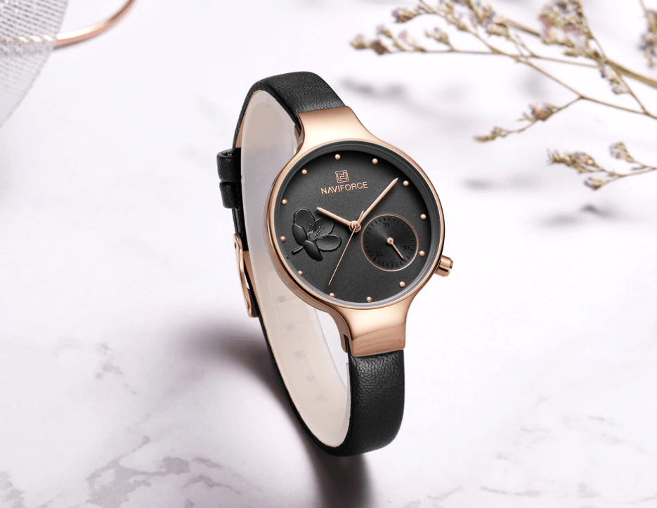 Elegant Women's Analog Quartz Watch With Leather Belt Waterproof Wristwatch Excellent Design Perfect Gift by Stevvex