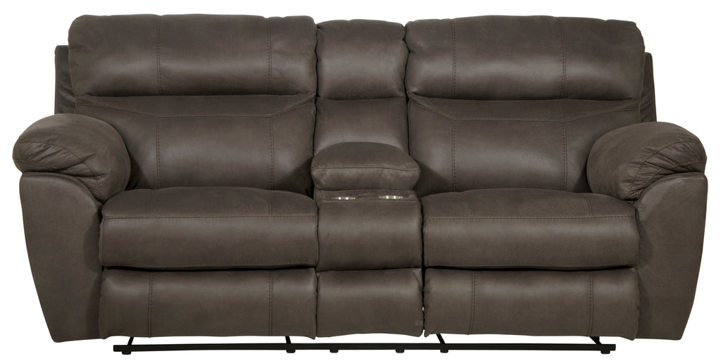 Atlas - Reclining Console Loveseat With Storage - Charcoal by Unique Piece Furniture