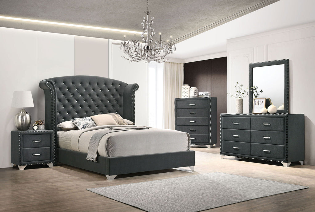 Melody 5-piece Eastern King Bedroom Set Grey by Unique Piece Furniture