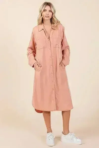 Mittoshop Button Down Long Sleeve Shirt Dress by Femstylo