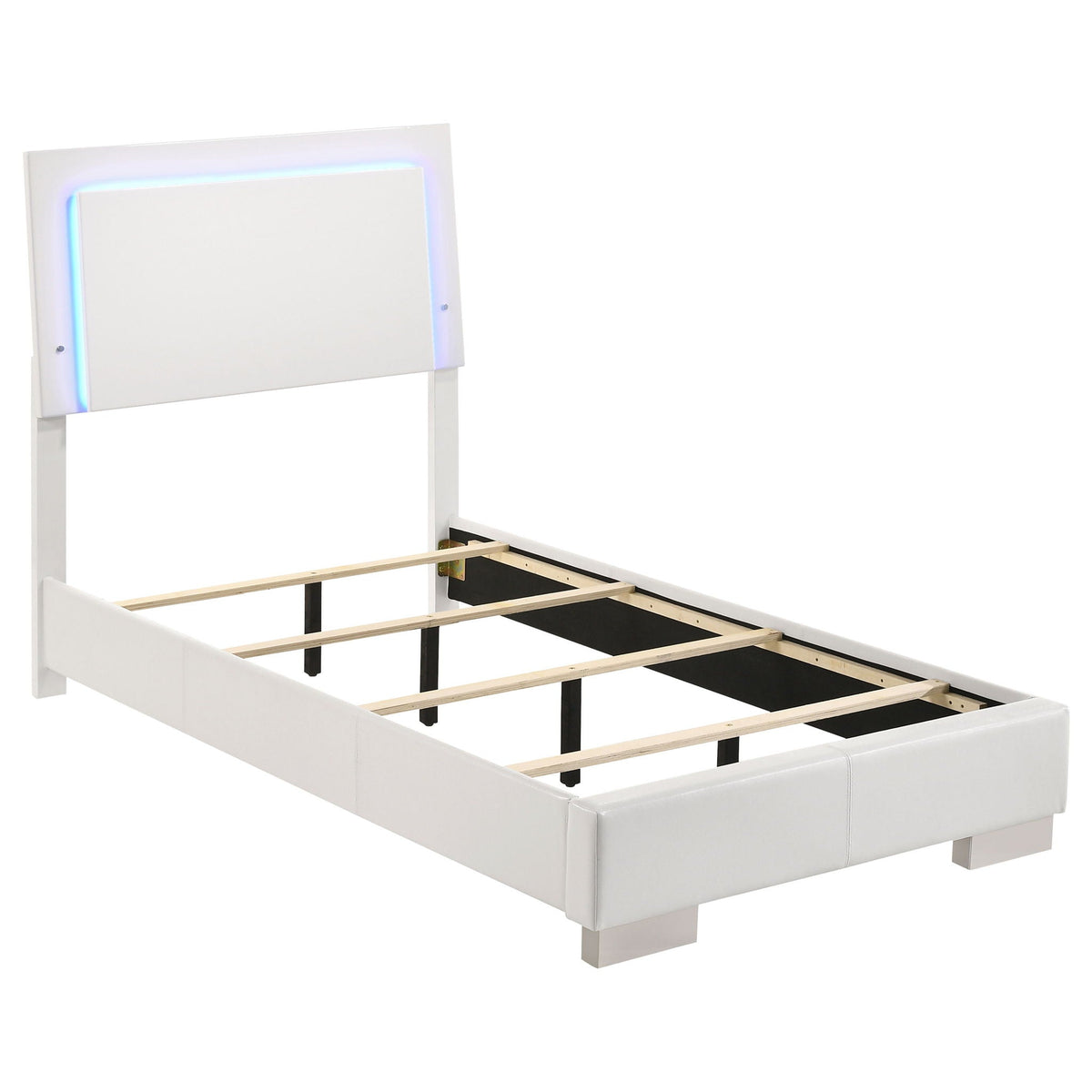Felicity 4-piece Twin Bedroom Set White High Gloss by Unique Piece Furniture